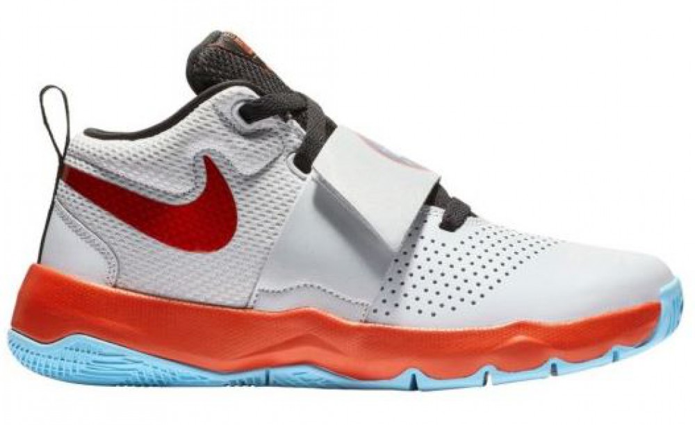 Nike Team Hustle dětská basketbalová obuv sv.šedá/oranžová