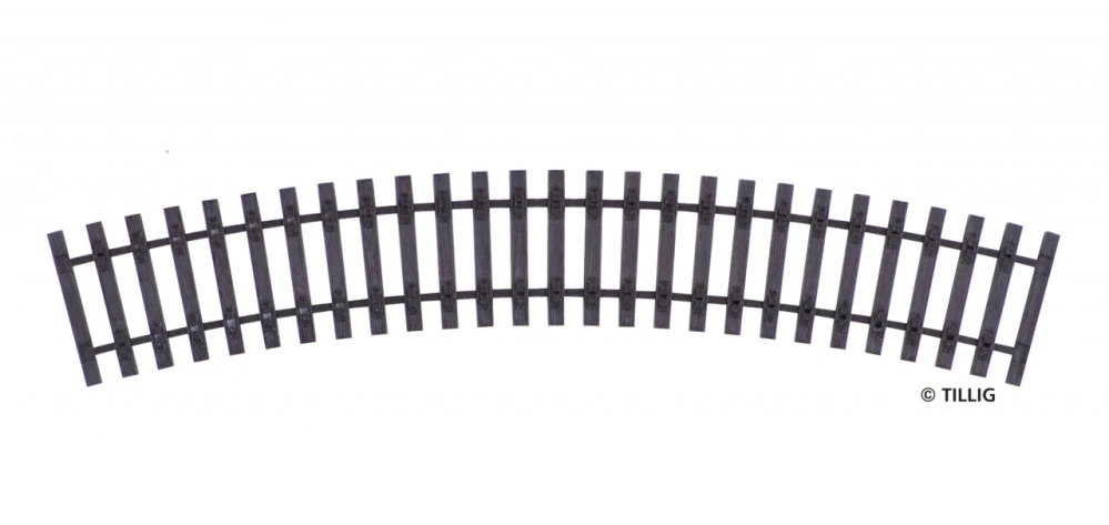 R31 Pražcový pás obloukový 30°/R484mm H0 Tillig 85043