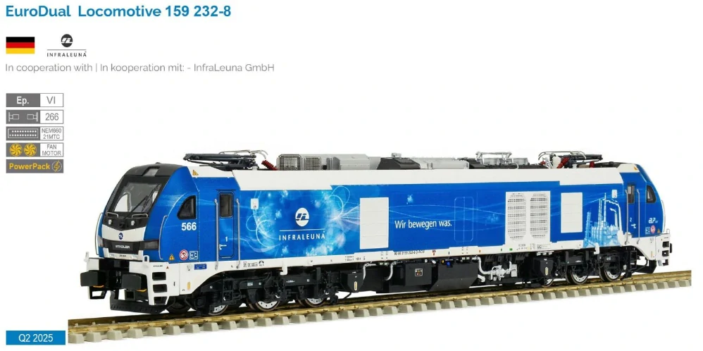 "H0" Stadler EuroDual Infraleuna 159 232-8