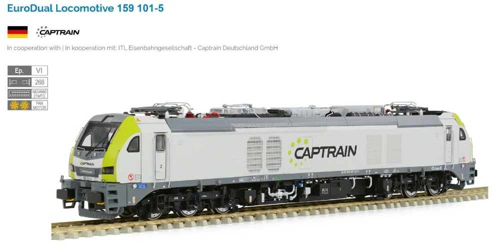 "H0" Stadler EuroDual Captrain 159 101-5