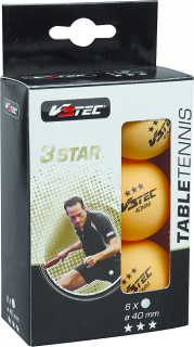 V3TEC 3 STAR ping-pong míčky 6 ks oranžová