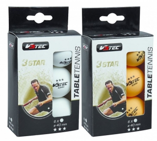 V3TEC 3 STAR ping-pong míčky 6 ks bílá