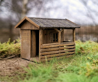 Model Scene Zahradní domek dřevěný TT